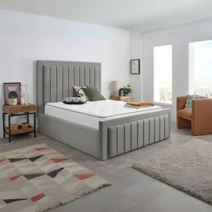panel line upholstered bed