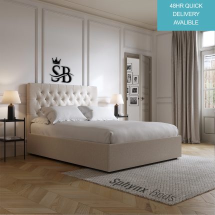 Luxury Olivier Fabric Emerald Plush Velvet Ottoman Storage Bed Frame